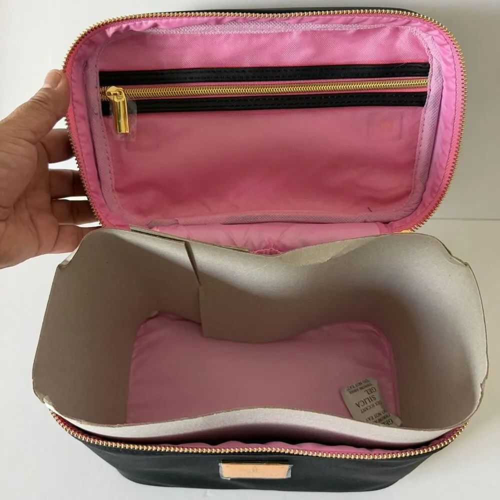 Jeffree Star Black Train Case Travel Makeup Bag NWT Pink Gold Rare Discontinued